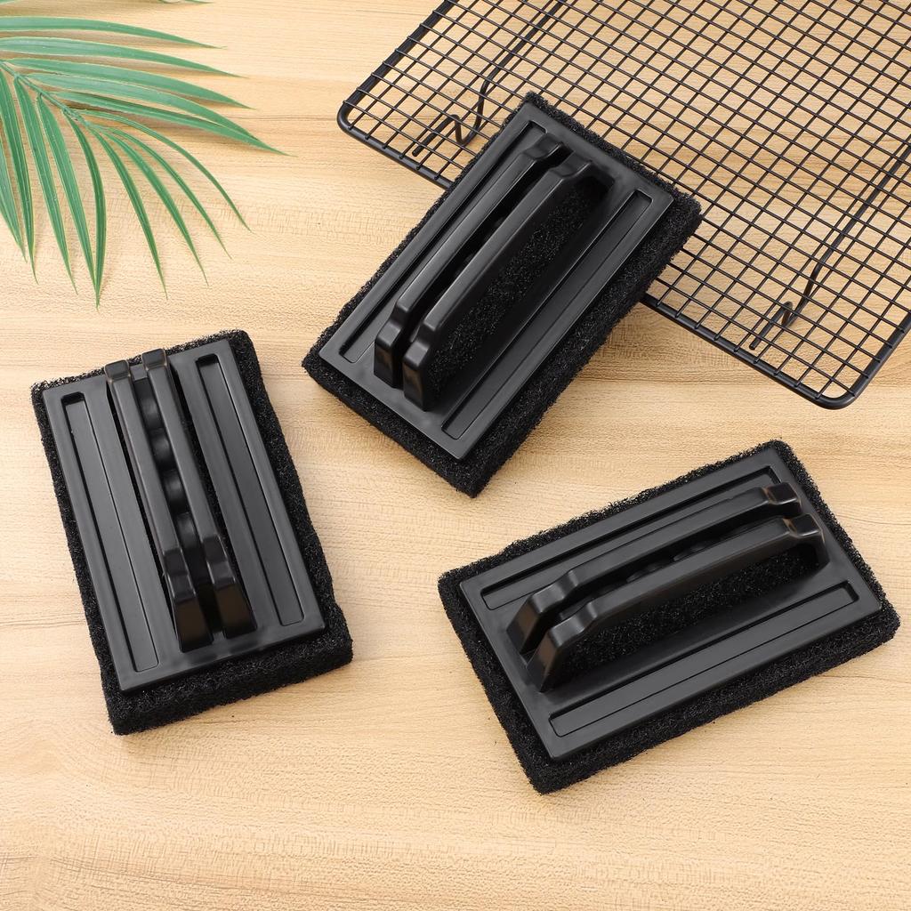 OUNONA BBQ Grill Removes Dirt and Burnt for Mesh and Iron for Gas Powerful Scrubber Brush, Brush, Food, Plate, Camping, BBQ, Cleaning, 4-Piece Set,