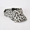 Leerer Dach Leopardenmuster Verstellbares Klettband Sonnenhut Damen Verlängerte Krempe Tennis Sporthut Modeaccessoires