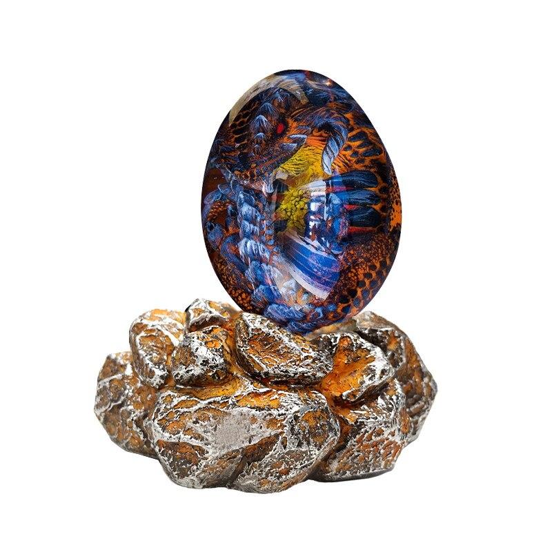 Crystal Transparent Resin Statue Dragon Egg Lava Dinosaur Egg Souvenir Resin Craft Luminous Handmade Dragon Eggs Home Decor Gift Extra 2% Off