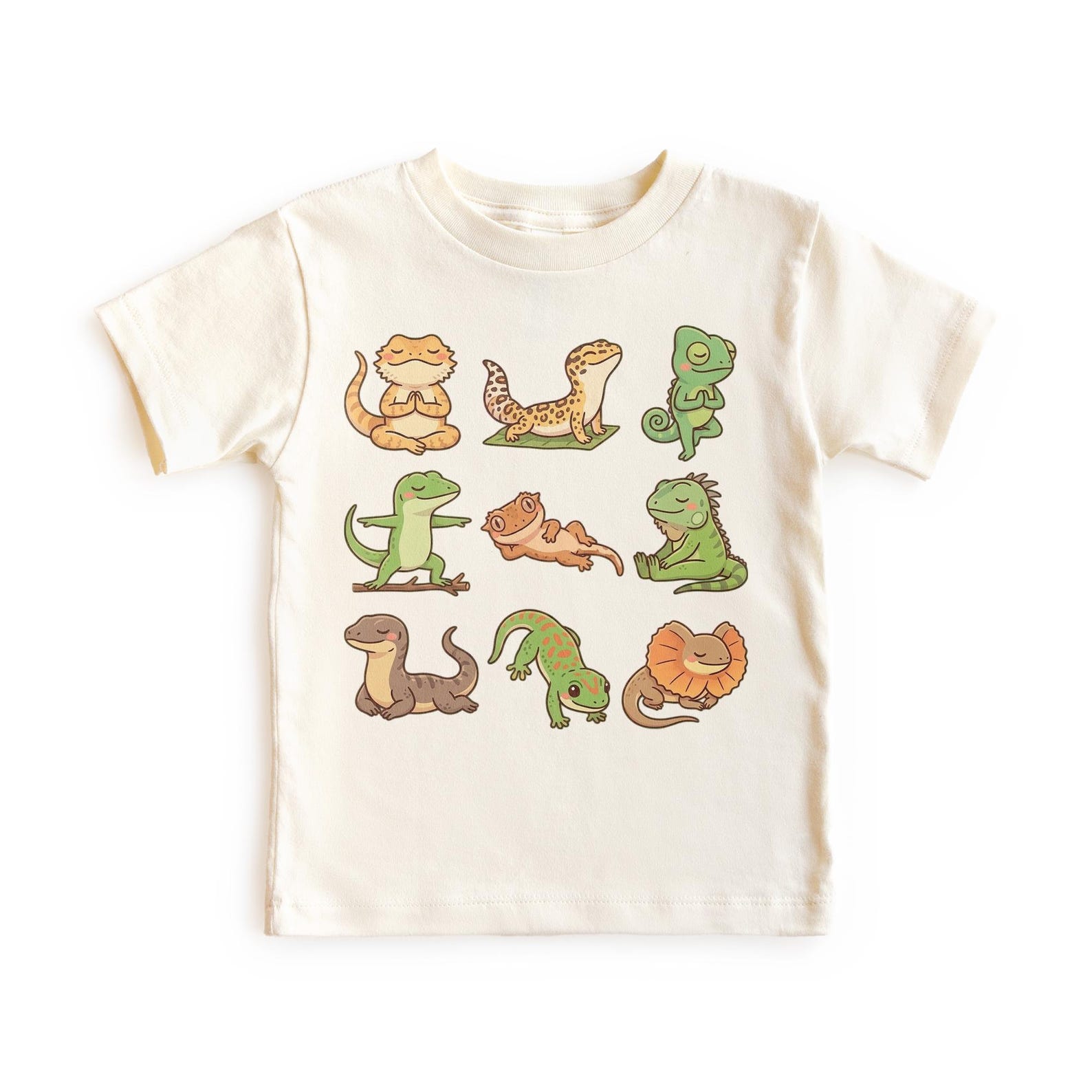 Lizards Doing Different Yoga Poses Reptile Lover Gift Unisex, Adult, Youth T-Shirt 100
