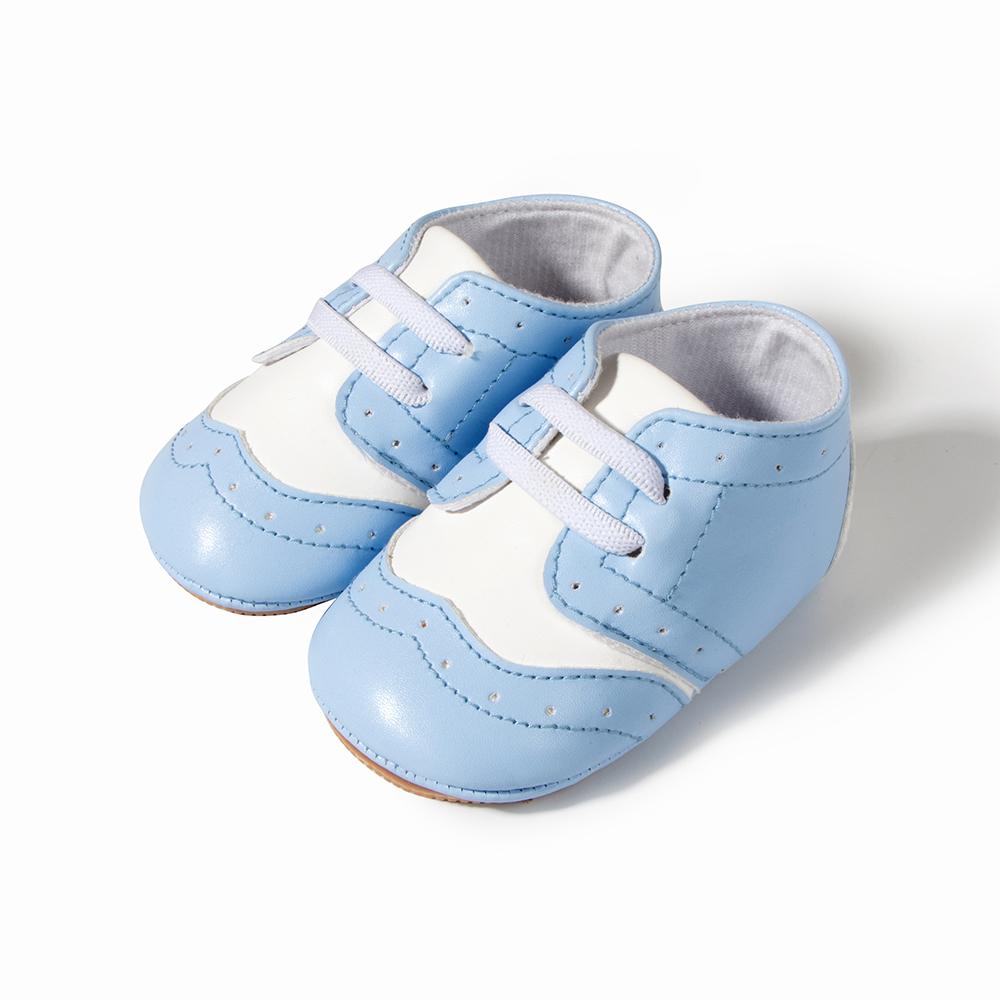 

0-18M Baby Boy Soft PU Leather Shoes Newborn Patchwork Casual Sneakers Soled Non-slip Infant First Walker Shoes Daily Outwear Size11(0-6M) синій