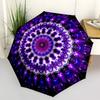 1pc Purple Mandala Automatic Open/Close Umbrella, Compact Travel Umbrella, 8-Rib Sturdy Frame - Ideal Gift for Friends Yy251118011