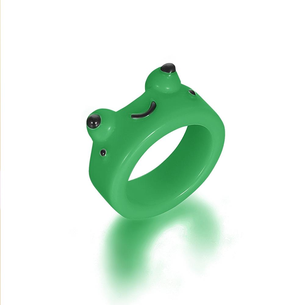 Anello in Resina a Forma di Rana Cartone Animato Bizzarro: Stile Carino e alla Moda per l'Indice o il Dito dell'Articolazione