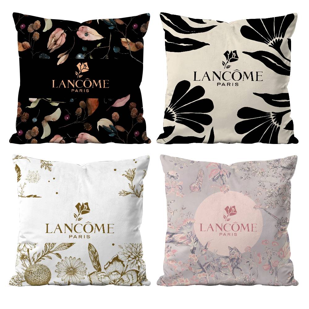 Fashion pattern L-L-LancomeS Pillow Case Anti-dustmite Pillowcase Invisible zipper silky short plush Sofa cushion cover
