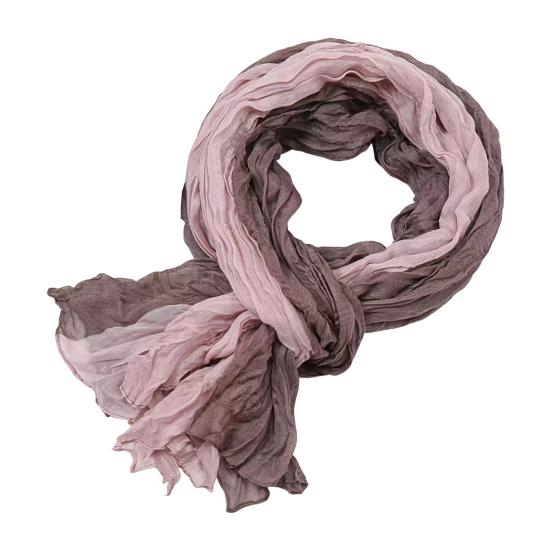 Ladies Shawl Scarf Color-Blocking Pleated Design Versatile Scarf Autumn Winter Outdoors Commuting Long Scarf