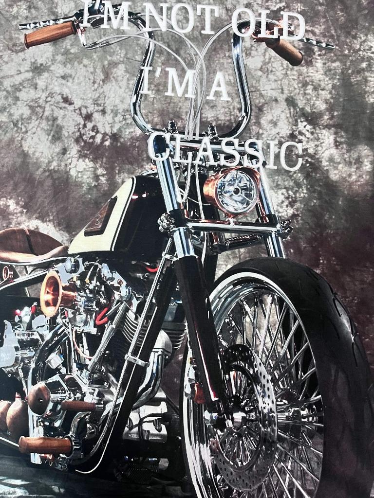 Men Classic Motorcycle Printed Long Sleeve Tee Soft Breathable Autumn Top