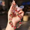 Advanced Luminous Crystal Persimmon Phone Chain Bag Key Pendant Hanging Rope Handheld Wrist Short Chain