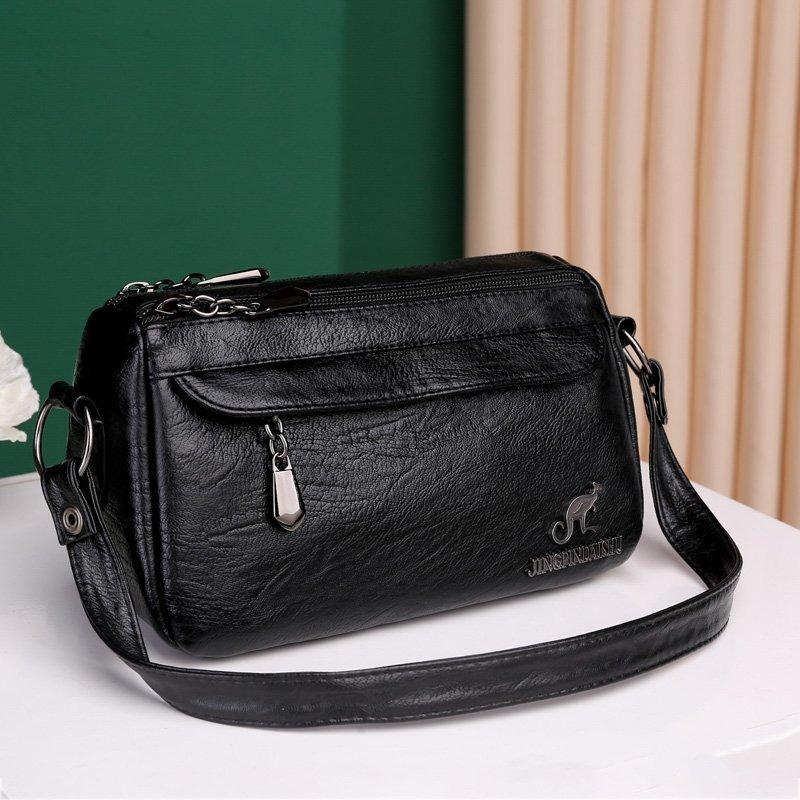 Women's Bag New Soft Leather Texture Messenger Bag Simple Solid Color Shoulder Bag Fashion Flow Casual Mother Bag
