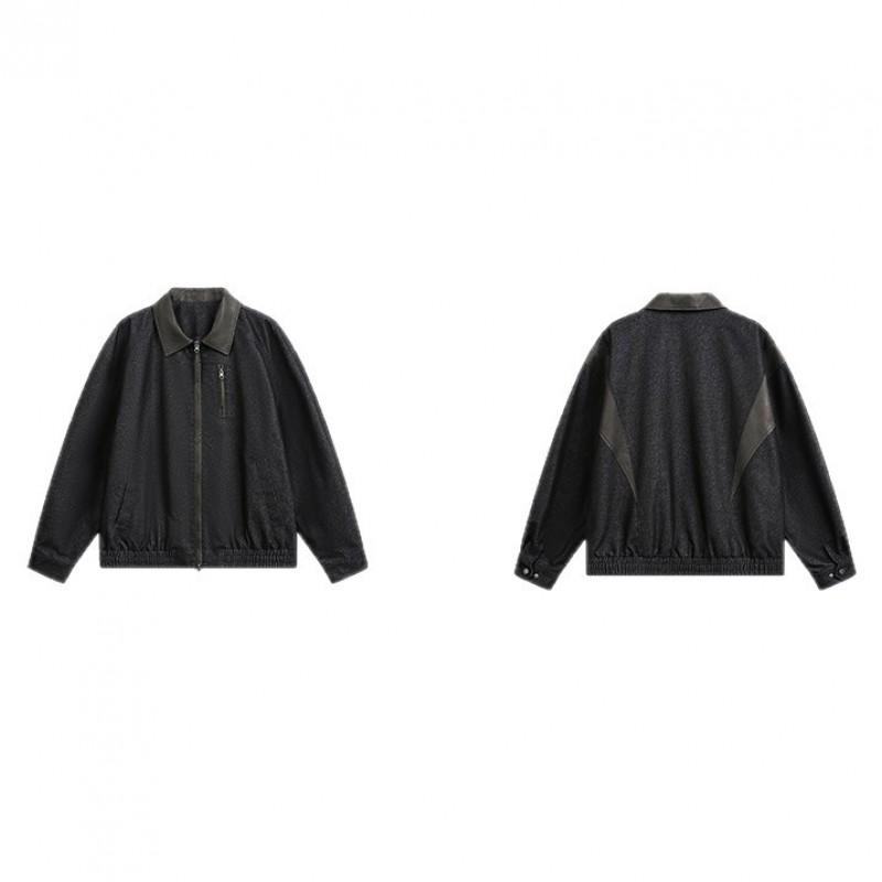 Unisex Retro Workwear Jacket Cotton Blend Oversized Casual Outerwear Fall