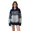 Fair Island's New Autumn/winter Knit Sweater Is Worn Out, with a Lapel, High-end, Lazy Retro Zipper, Long-sleeve Jacquard Top