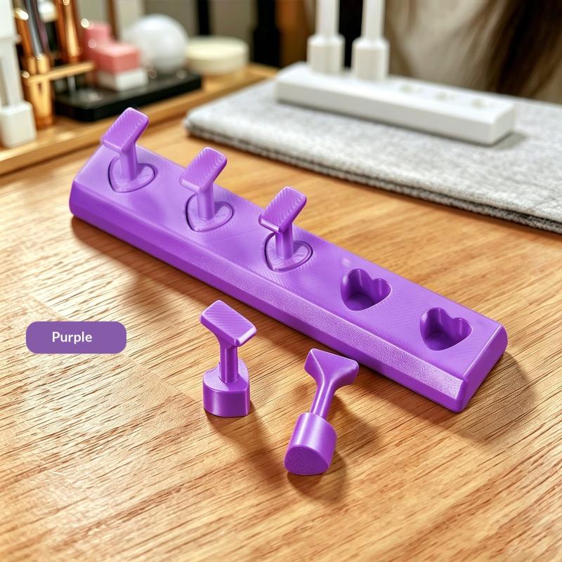 

1 Set Non-Magnetic Fake Nail Holder Gel Polish Practice Display Stand Plastic Showing Shelf Nail Art Photography Tool фиолетовый