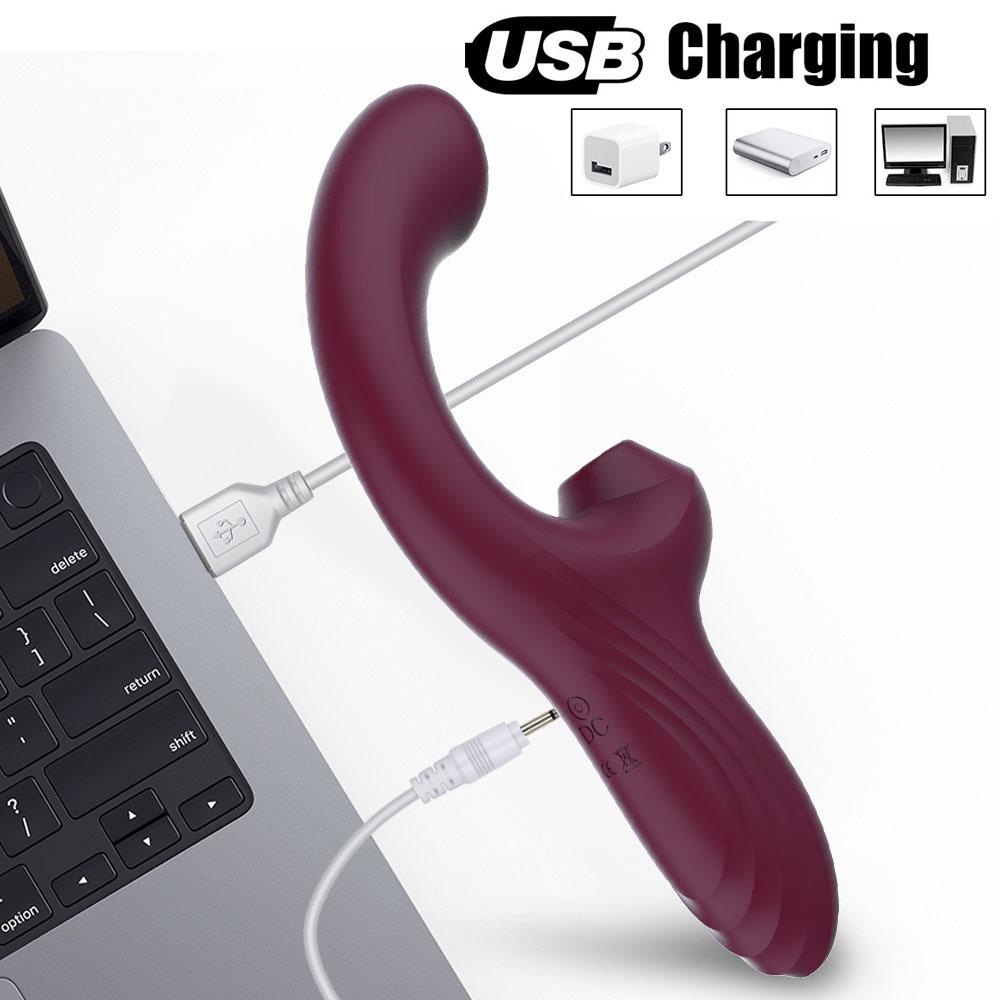 Výkonný vibrační masážní klitoris 2 v 1 7 režimů sací vibrátor pro ženy Stimulátor bodu G a klitorisu Sexuální hračka pro dospělé pro pár