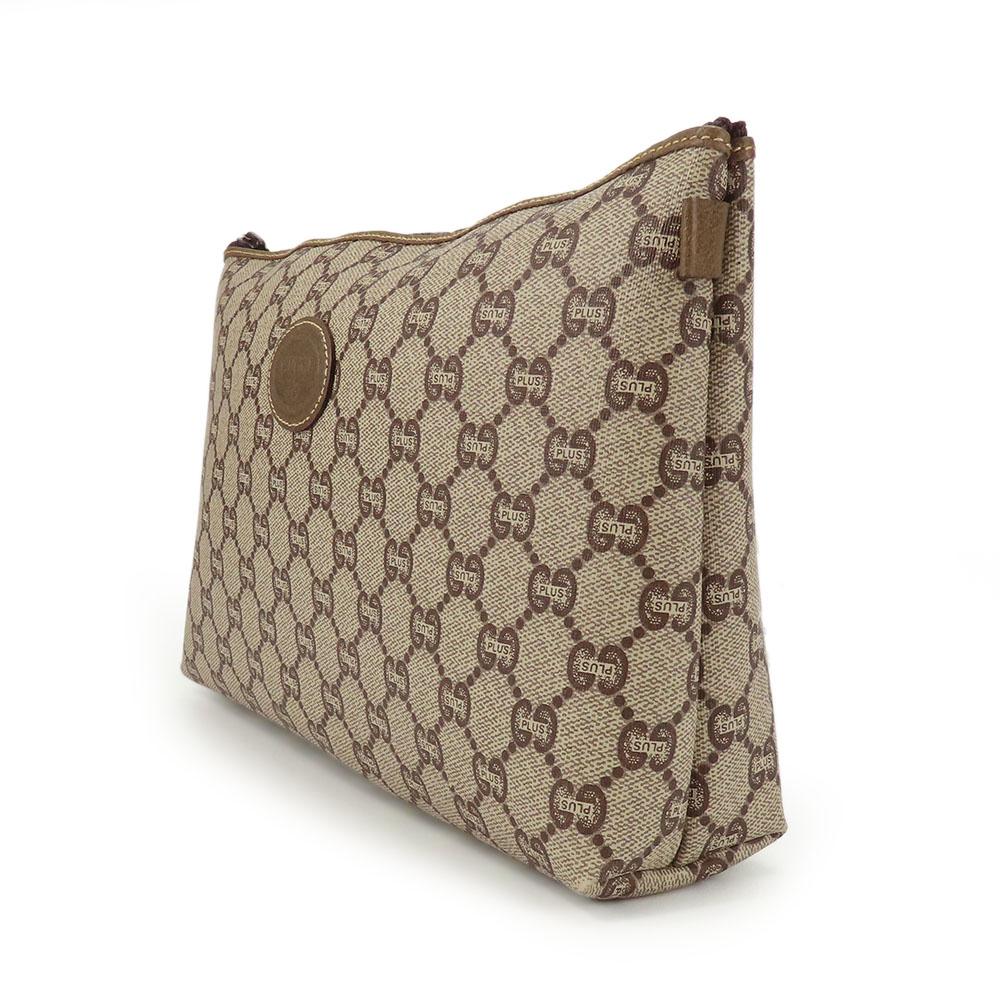 Used GUCCI Business Bag GG Plus Beige Clutch Bag