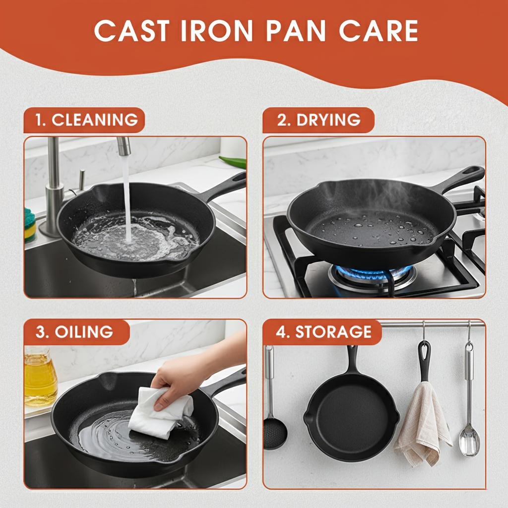 Premium  Cast Iron Skillet  - Non-Stick Skillet with Drip Spout, Perfect for Holiday Cooking, RV Use, And Campfire Meals