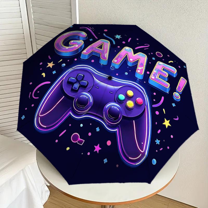 1PC game controller Umbrella-8-Rib Reinforced, Automatic Open, Lightweight & Durable, Cute Fashion Accessory for Outdoor, Beach, or Casual Use, Beach