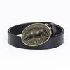 Men's Retro Cowhide Belt with Smooth Buckle - Korean Style, Trendy and Simple Wide Waistband.
