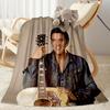 Elvis Presley Guitar Icon Blanket Soft Warm Cozy Suitable for Seaside Picnics Bedding Four Seasons Multipurpose Digital Print