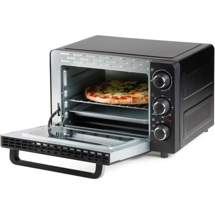 DOMO DO807GO mini elektrisk ovn - 20 L - svart - over- og undervarme - 120 min timer - 1300W