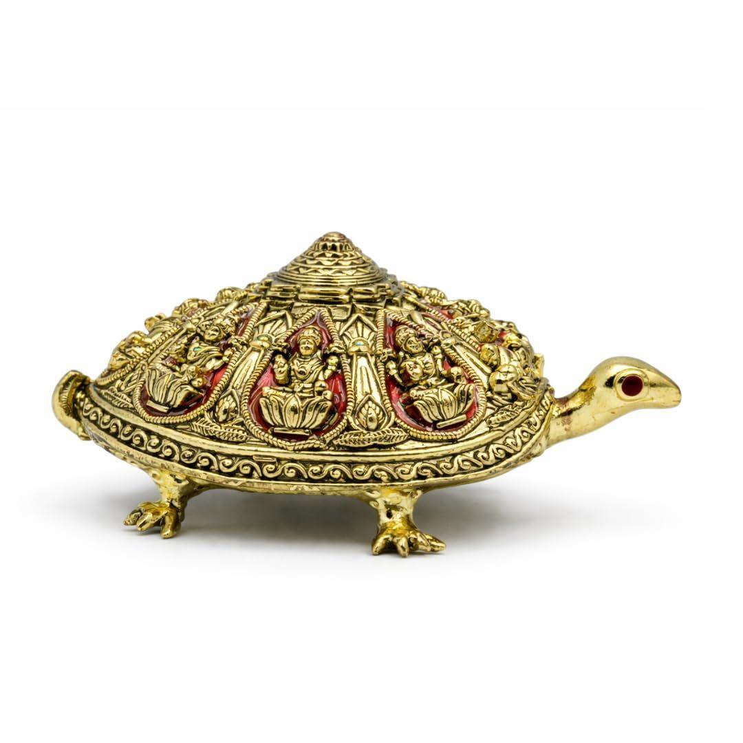 

The Spiritual Living Small Brass Kachua for Good Luck | 2 Inch Meenakari | Home | Shri