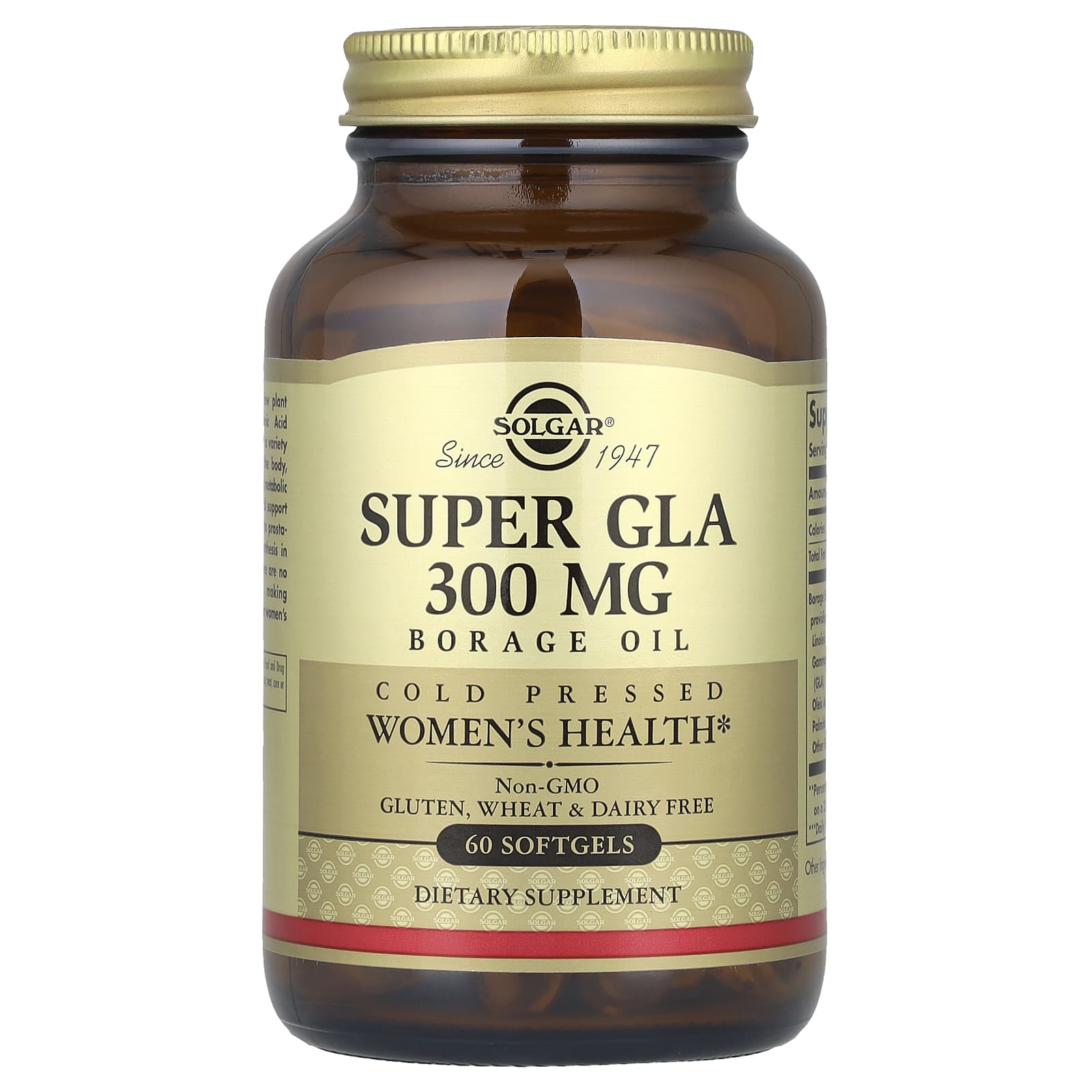 

Super Gla, Borage Oil, Women s Health, 300 mg, 60 Softgels