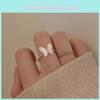 Stylish Korean-inspired Butterfly Design Copper Ring Adjustable For Everyday Wear