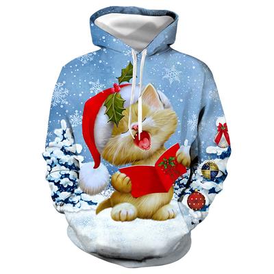 Herbst 3D Weihnachts-Themen-Druck Hoodies Modische Lässige Sport Langarm Herren und Damen Unisex Kapuzensweatshirts