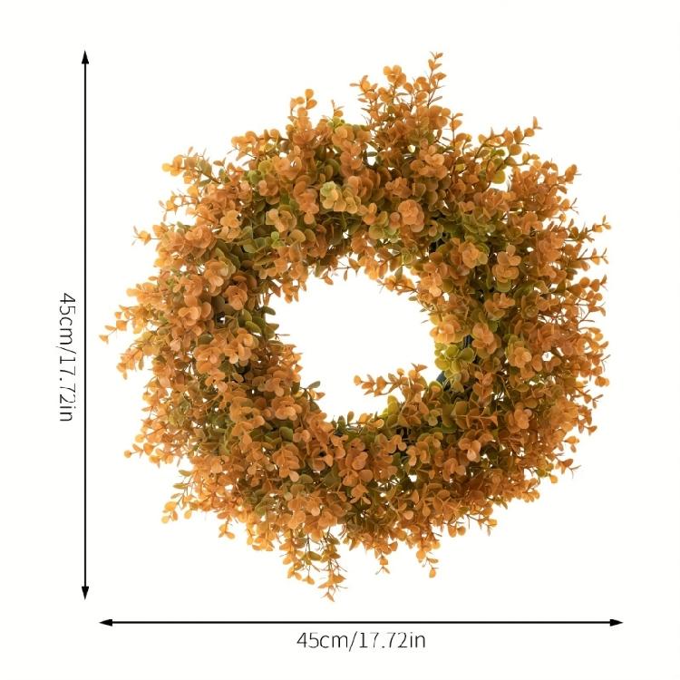 Autumn Orange Leaf Leaves Wreath for Front Door Farmhouse Decors Wall Hangings Indoor and Outdoor Use
