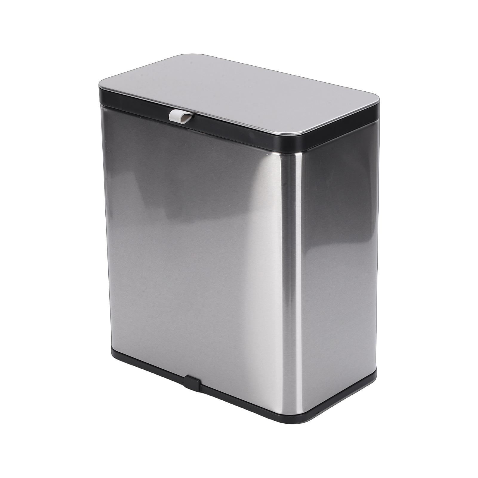 

8 Liter Stainless Steel Waste Bin, Waste Bin with Sliding Lid and Inner Bucket, Waste Bin for Bathroom,