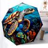1pc Ocean Turtle Automatic Folding Umbrella, Lightweight Retractable Compact Travel Umbrella, 8-Rib Sturdy Frame119