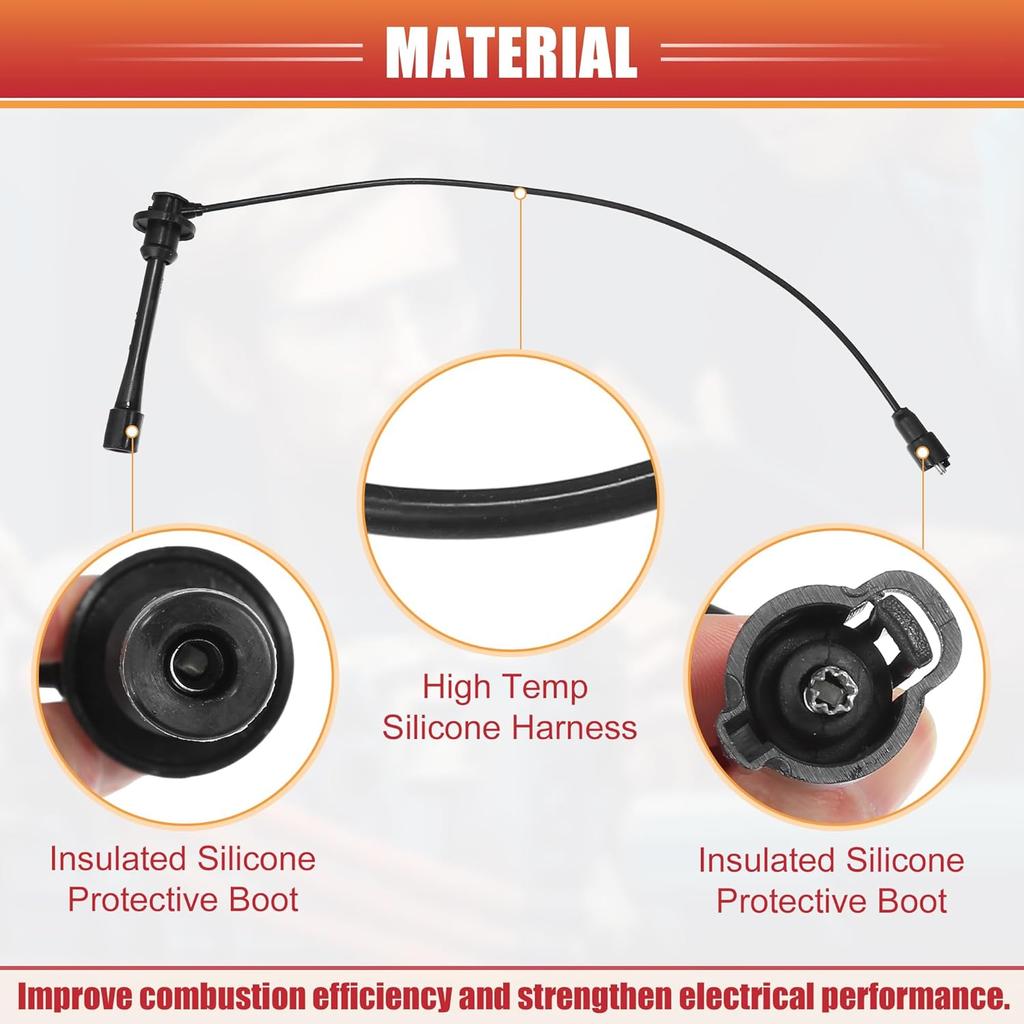 ACROPIX Car Spark Plug Coil Wires Ignition Coil Harness Cable 5mm Fit for Toyota Tacoma 4Runner 1997-2000 2.4L 2.7L No.9091922387 - Pack of 4