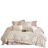 Class A Winter Girl Heart Thickened Milk Fleece 4Pcs Set Butterfly Embroidery Warm Coral Fleece Bed Sheet Quilt Cover Bedding