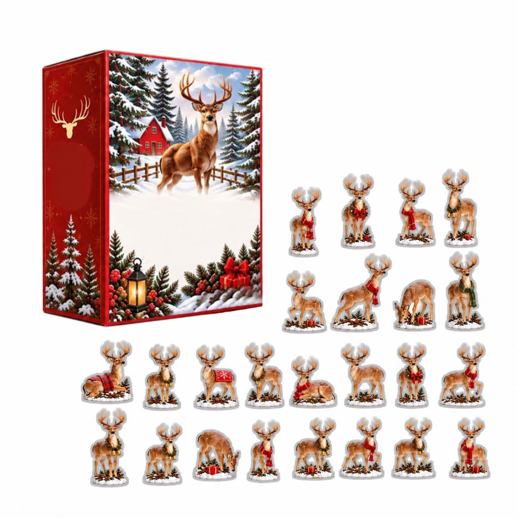 Christmas Advent Calendar Acrylic Charm Pendant for Holiday Countdown and Gifts