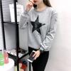 Women's Printed Loose Oversized Fleece Long Sleeved Sweatshirt