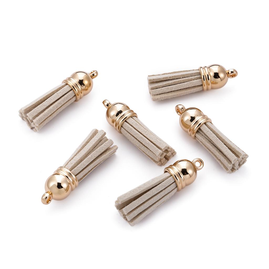 20pcs/lot 38mm Tassel Vintage Leather Tassels Fringe Pendant For DIY Keychain Jewelry Making Supplies Charms Accessories