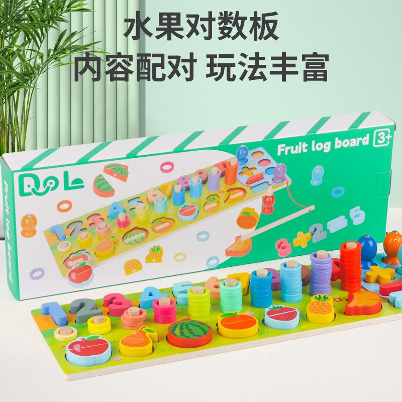 

Детская деревянная фруктовая логарифмическая доска, цифровая парная, нарезка фруктов, музыка, развивающая головоломка для раннего образования, игрушки для родителей и детей
