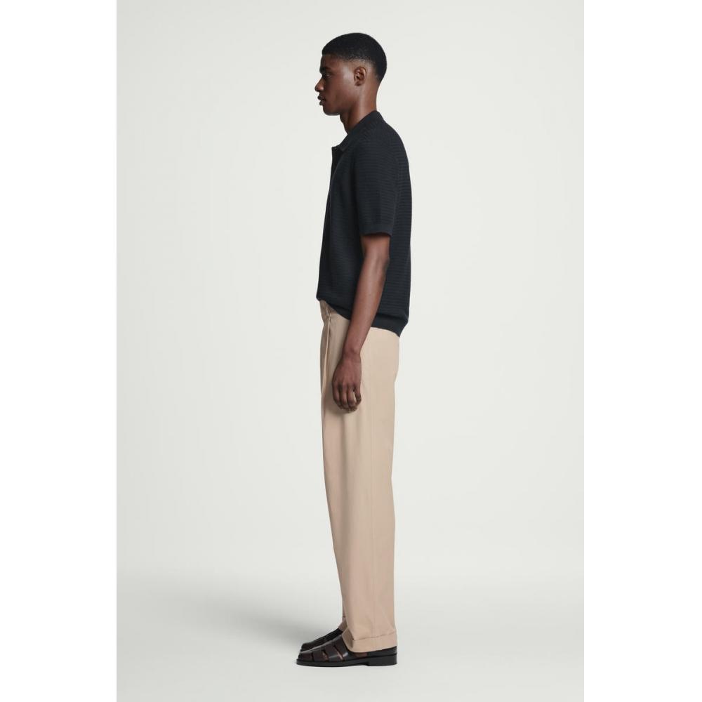 Cos Japan Knitted Cotton Polo Shirt