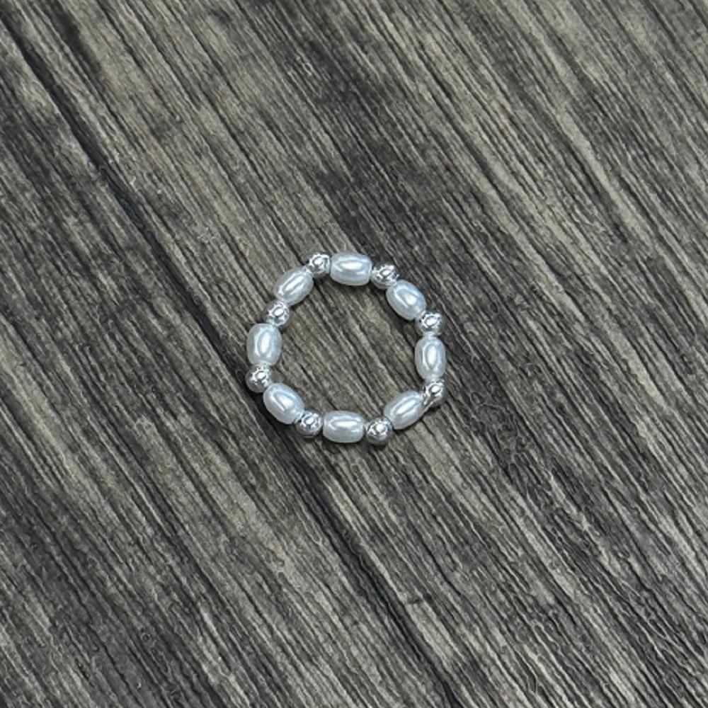 VENTFILLE 925 Sterling Silver Pearl Ring for Women Geometry Bead Adjustable Design Temperament Trend Jewelry Gift Dropshipping