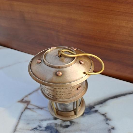 Brass Miner Oil Lantern 17.78 Cm Nautical Maritime Home Office Decor Tabletop Shelf Decoration Living Rooms, Studies Thoughtful Gift