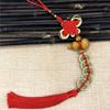 Handmade Feng Shui Car Pendant: Pure Copper Five Emperors Coins with Peach Wood Gourd and Chinese Knot