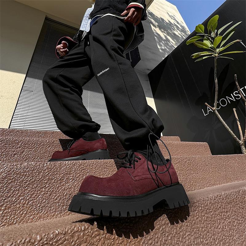 Fashion Shoes for Men British Style Thick Sole Casual Derby Shoes High Quality Fashion Comfor Versatile Man Leather Shoes Zapatos Hombre