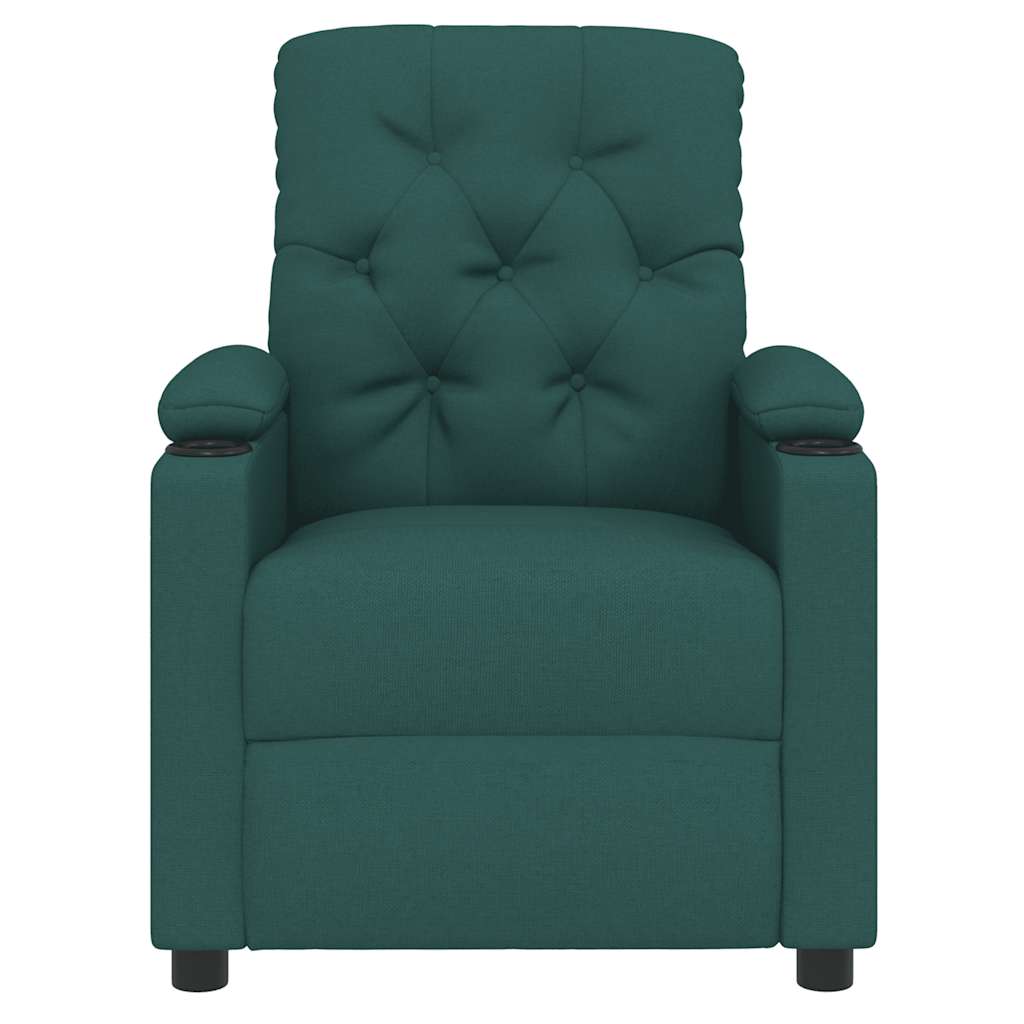 Recliner Chair Dark Green Fabric