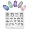 kads Fashion 019 Crown Fairy Tale Style Nail Art Stamping Plates Manicure Stamping Template Image Plates For DIY Nail Decoration