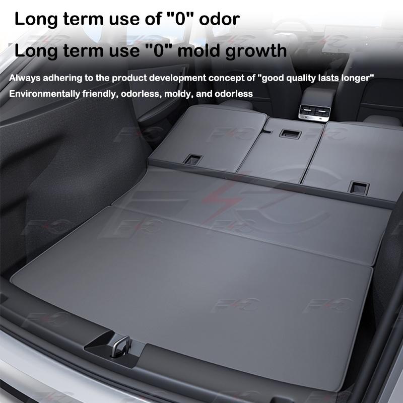 For Tesla New Model Y Juniper 2025 Leather Trunk Mats Rear Seat Back Protector Pad Backrest All Weather Liner Pet Anti-kick Pad