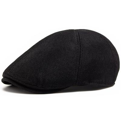 Nový letní lněný baret pro muže, sluneční clona, ​​plochý klobouk pro ženy, módní barety, prodyšná čepice pro novináře, luxusní vintage čepice unisex