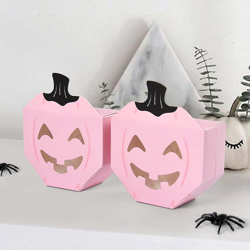 WTEMPO Foldable Creative Halloween Pumpkin Hollowed-out Gift Boxes DIY Party Favors Decor Treat Boxes Daily Presents Packaging Boxes