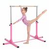 Adjustable Gymnastics Bar for Kids, Pink Steel and Beech Wood Horizontal Bar
