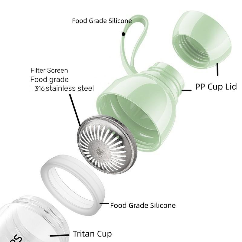 Portable Water Bottle Sports Fruit Tea Bottle Cold Drink 530mL