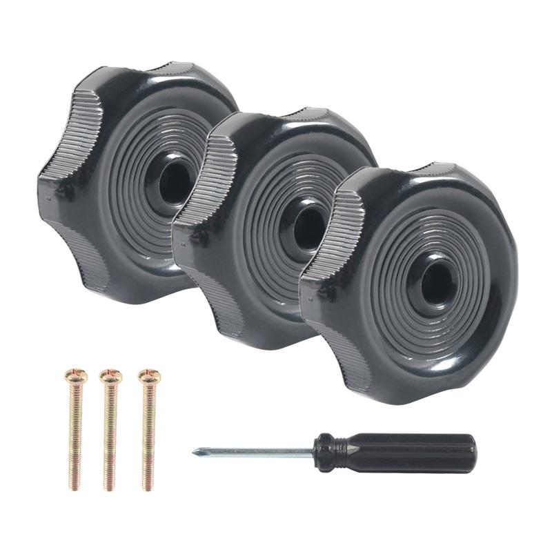3Pcs Plastic RV Window and Vent Knob 1" Shaft Interior Hardware for Camper Windows Replacement Trailer Latch 2-1/4 Inch Diameter