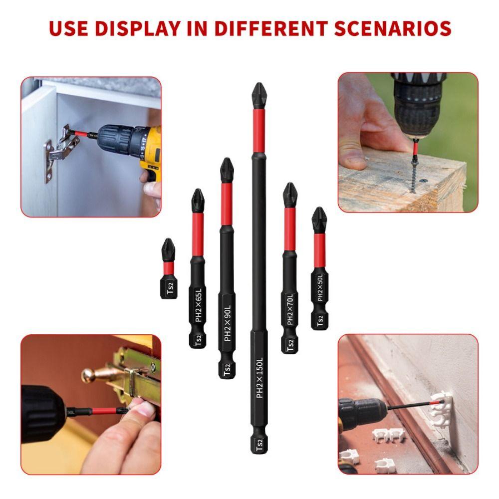 12 Pieces Non-Slip Magnetic Batch Head Electric Screwdriver Bits for Electric and Hand Drivers
