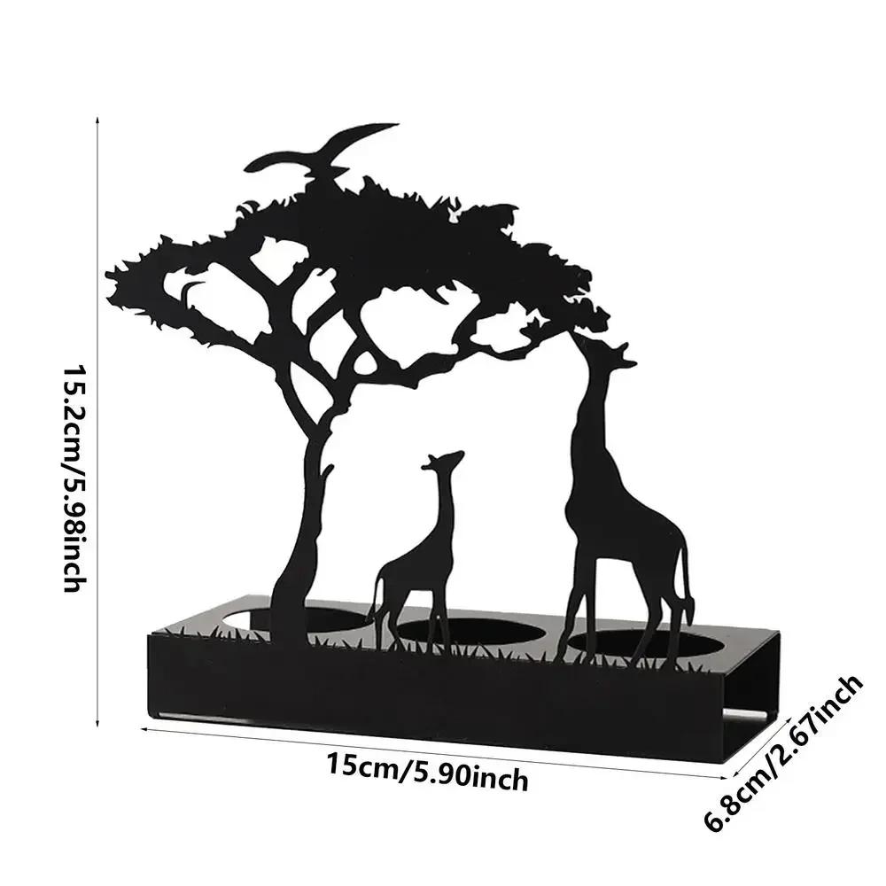 Elk Elephant Candlestick Christmas Ornaments Candle Holders Desktop Decor Animal Silhouette Tealight Home Festival Decoration